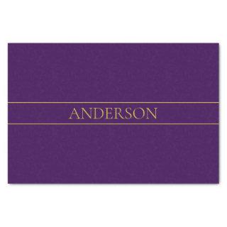 Elegant Customizable Text | Gold & Deep Purple Tissue Paper
