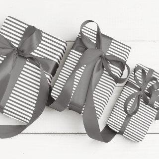 Elegant Dark Gray and White Thin Stripes