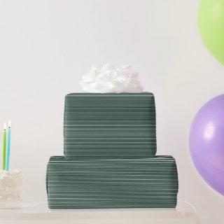 Elegant dark green white thin stripes pattern gift