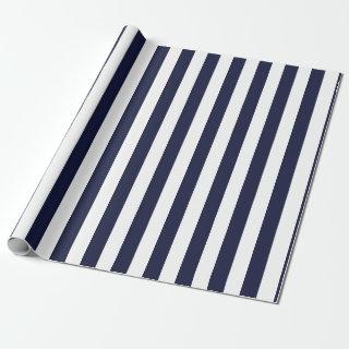 Elegant Dark Navy Blue and White Striped Pattern