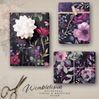 Elegant Dark Victorian Purple Floral | Decoupage   Sheets