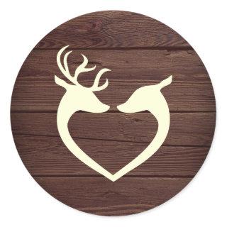 Elegant Deer Heart Rustic Wood Envelope Seal