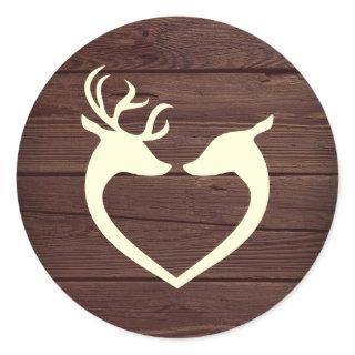 Elegant Deer Heart Rustic Wood Envelope Seal