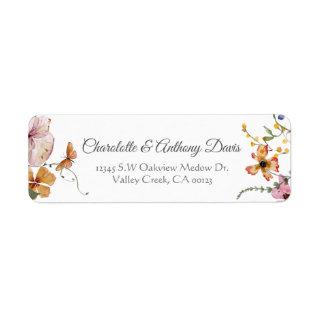 Elegant Delicate Floral Secret Garden Wedding Label
