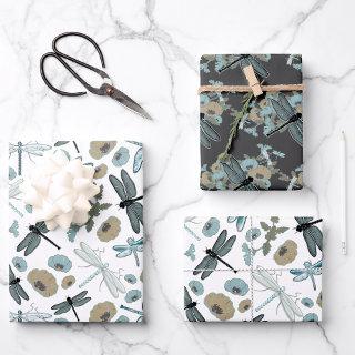 Elegant Dragonflies Blue Pattern  Sheets