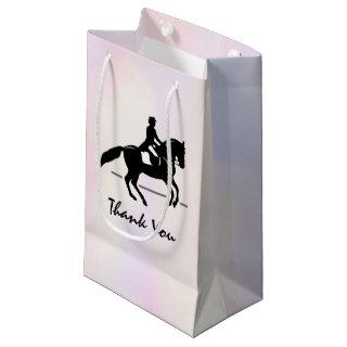 Elegant Dressage Rider on a Watercolor Background Small Gift Bag