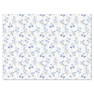 Elegant Dusty Blue Wildflower Tissue Paper
