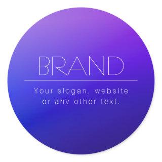 Elegant Editable Text & Modern Fading Purple Color Classic Round Sticker
