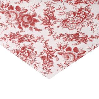 Elegant Engraved Red and White Floral Toile Tissue Paper