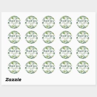 Elegant Eucalyptus Greenery Favor Thank You  Classic Round Sticker