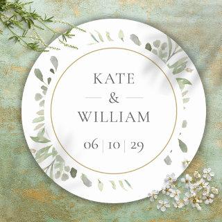 Elegant Eucalyptus Greenery Wedding Favor Classic Round Sticker
