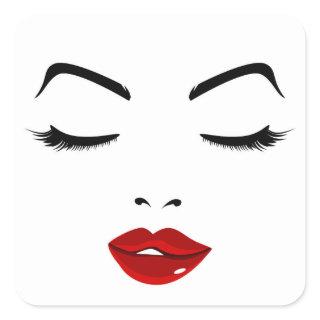 Elegant Face Square Sticker