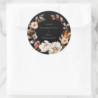 Elegant Fall Floral  Classic Round Sticker