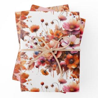 Elegant Fall Wildflowers Brown Bouquet Boho  Sheets