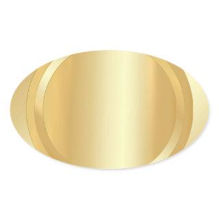 Elegant Faux Gold Glamour Template Add Your Text Oval Sticker