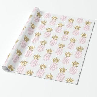 Elegant faux gold tropical pineapple pattern