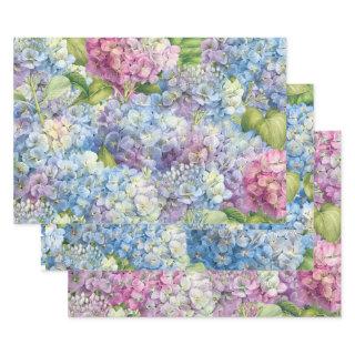 Elegant Floral Blue Pink Hydrangea Pattern  Sheets