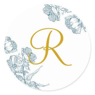Elegant Floral Monogram Sticker