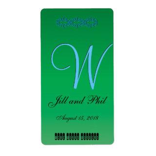 Elegant Forest Green 3d Monogram Label