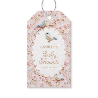 Elegant Garden Girl Baby Shower Gift Tags
