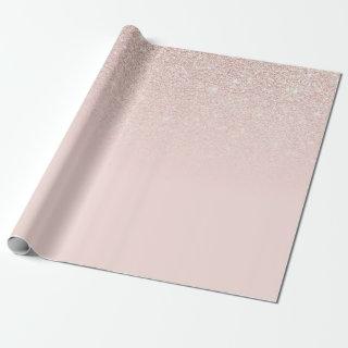 Elegant Girly Rose Gold Pink Glitter Ombre