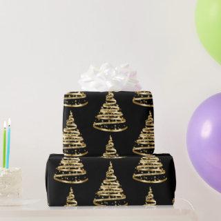 Elegant Gold and Black Ribbon Tree Christmas