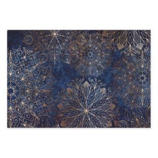 Elegant Gold and Dark Blue Floral Mandala Pattern   Sheets