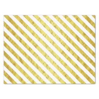 Elegant Gold And White Diagonal Stripes Pattern Tissue Paper