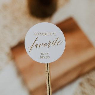 Elegant Gold Calligraphy His and Her Favorite Classic Round Sticker