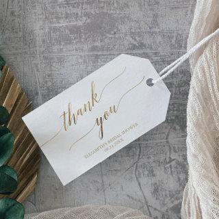 Elegant Gold Calligraphy Thank You Favor Gift Tags