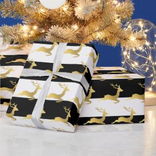 Elegant Gold Christmas reindeer pattern