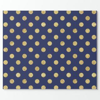 Elegant Gold Foil Polka Dot Pattern - Gold & Blue