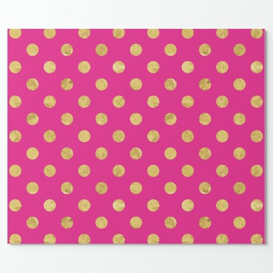 Elegant Gold Foil Polka Dot Pattern - Gold & Pink