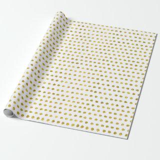 Elegant Gold Foil White Small Polka Dots Pattern