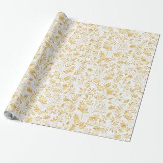 Elegant Gold Glitter Foliage White Design