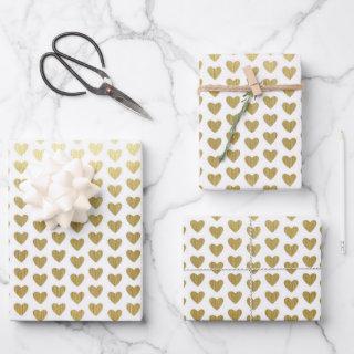 Elegant Gold Hearts Pattern Wedding  Sheets