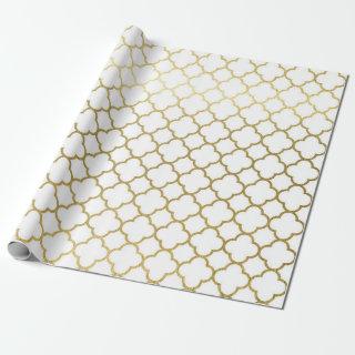 Elegant Gold Hexagon Abstract Pattern Wedding Wrap