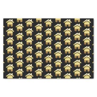 Elegant Gold House Symbol Real Estate Pattern Tissue Paper