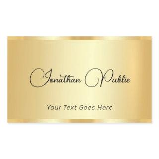 Elegant Gold Look Script Template Typography Rectangular Sticker