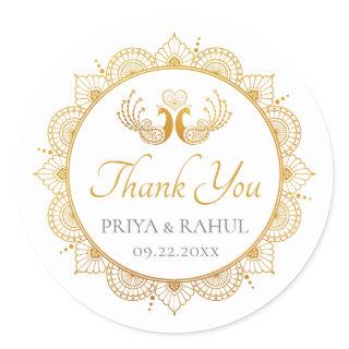 Elegant Gold Pattern Indian Wedding Favor Label