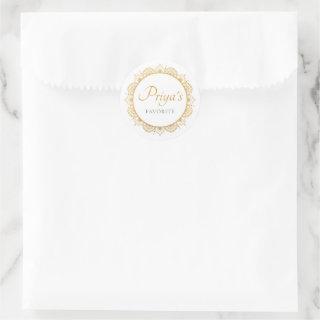 Elegant Gold Pattern Indian Wedding Snack Label