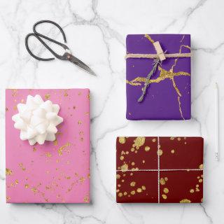 Elegant Gold Printed Splashes and Streaks Pattern  Sheets