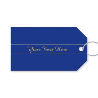 Elegant Gold Script on Navy Blue Background Gift Tags
