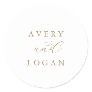 Elegant Gold Script Wedding Envelope Seals