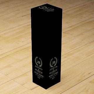 Elegant Gold & Silver Laurel Wreath Wine Box