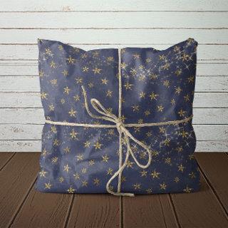 Elegant Gold Snowflake Christmas Twinkle Stars Red Tissue Paper