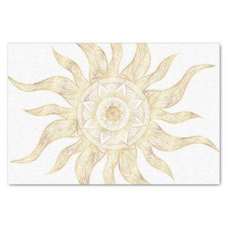 Elegant Gold Sun Mandala Design Tissue Paper