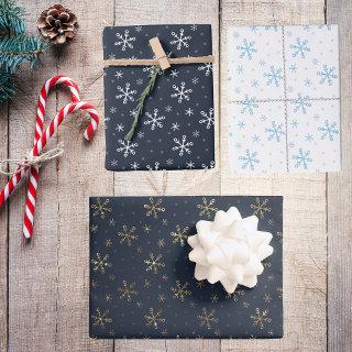 Elegant Gold Teal and White Snowflakes  Sheets