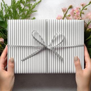 Elegant Gray and White Thin Stripes