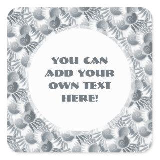 Elegant Gray Green Pewter Art Deco Roaring 20s Square Sticker